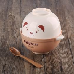 得力熊套裝餐碗（贈叉勺